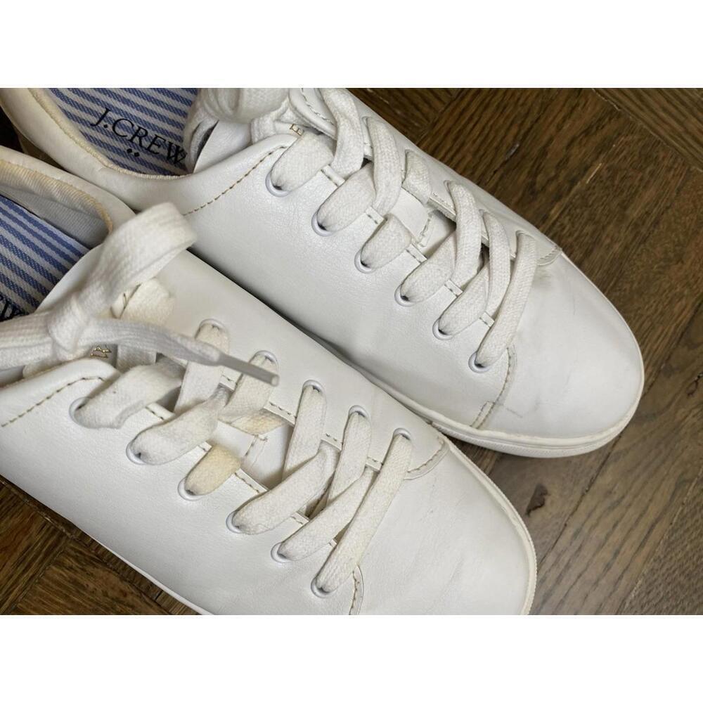 J. Crew Women’s 8.5 Road Trip Lace Up Sneakers Shoes White BC186 - Picture 6 of 10